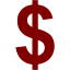 maroon us dollar icon