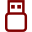 maroon usb off icon