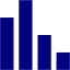 navy blue bar chart 5 icon