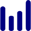 navy blue bar chart 6 icon