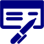 navy blue check book icon