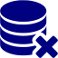 navy blue delete database icon