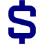 navy blue dollar 3 icon