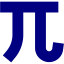 navy blue pi sign icon