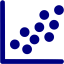 navy blue scatter plot icon