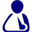 navy blue triangular bandage icon
