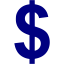 navy blue us dollar icon