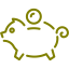 olive piggy bank icon