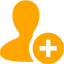 orange add user 2 icon