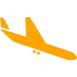 Orange airplane 9 icon - Free orange airplane icons