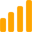 orange bar chart 3 icon