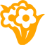 orange bunch flowers icon