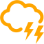 orange cloud lighting icon