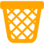 orange empty trash icon