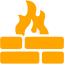 orange firewall icon