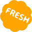 orange fresh badge icon