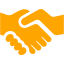 orange handshake icon