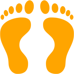 Orange Human Footprints Icon Free Orange Footprint Icons