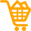 orange shopping cart filled icon