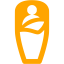 orange sleeping bag icon