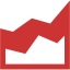 persian red area chart icon