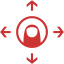 persian red omnidirectional drag icon