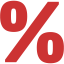 persian red percentage 3 icon