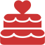 persian red wedding cake icon
