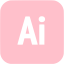 pink adobe ai icon