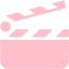 pink clapperboard icon