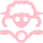 pink sheep on bike icon