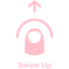 pink swipe up 2 icon