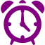 purple alarm clock icon