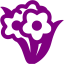 purple bunch flowers icon