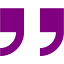 purple double quote serif right icon