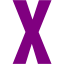 purple letter x icon