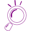 purple magnifying glass icon