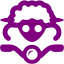 purple sheep on bike icon