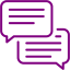 purple speech bubble 5 icon