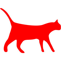 Cat Icon Vector Red Icon Gray Stock Vector (Royalty Free) 600807695