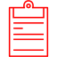 red clipboard icon