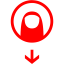 red drag down icon