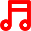 red music note icon