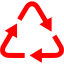 red recycling icon