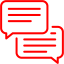 red speech bubble 5 icon