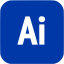 royal azure blue adobe ai icon