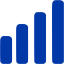 royal azure blue bar chart 3 icon