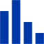 royal azure blue bar chart 5 icon