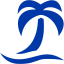 royal azure blue beach icon