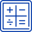 royal azure blue calculator 4 icon